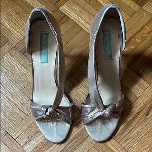 Betsey Johnson Shimmering Silver Heels